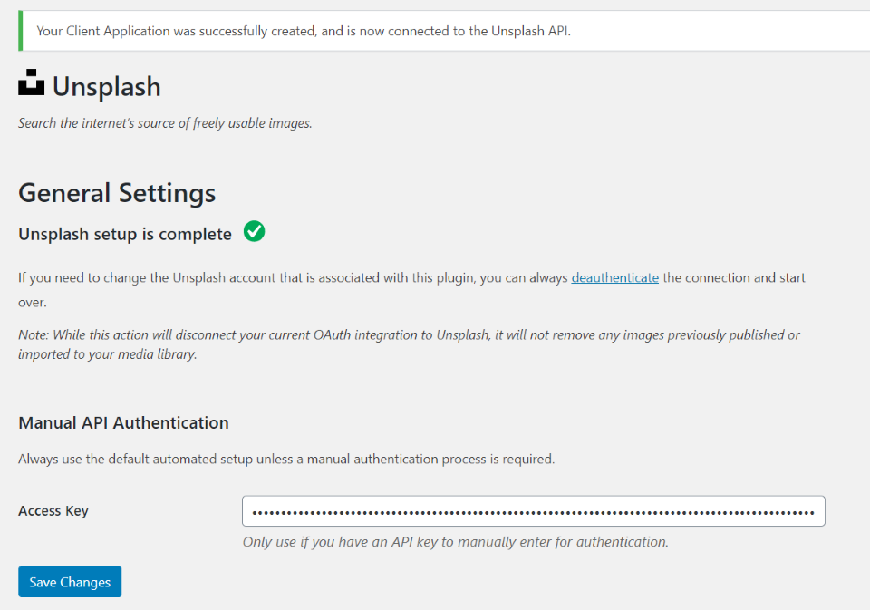 Instalación del complemento de WordPress Unsplash