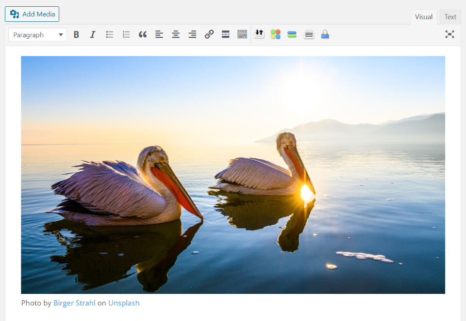 Unsplash con el editor clásico