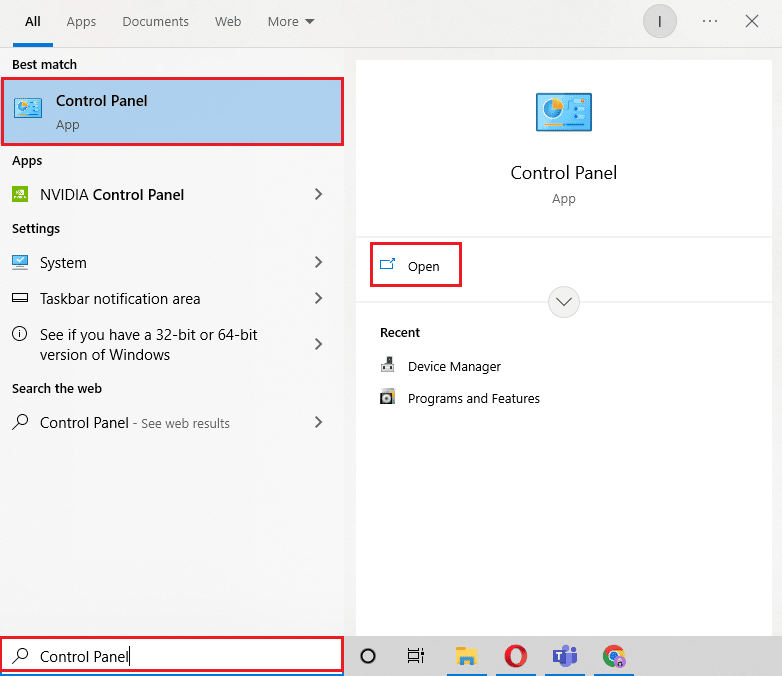 Abra el Panel de control.  Solucionar el error 306 de Steam VR en Windows 10