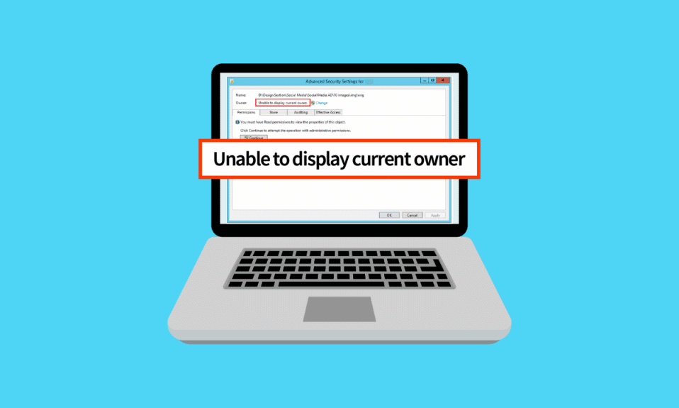 Reparar No se puede mostrar el propietario actual en Windows 10