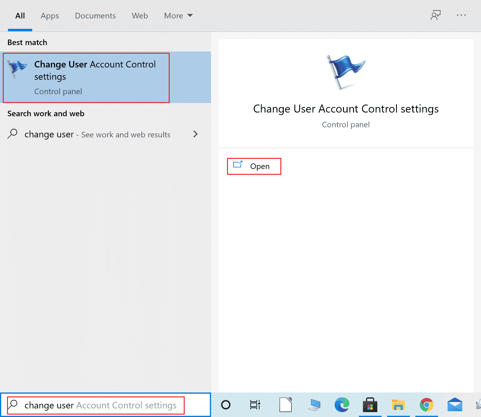 abrir cambiar configuración de control de cuenta de usuario