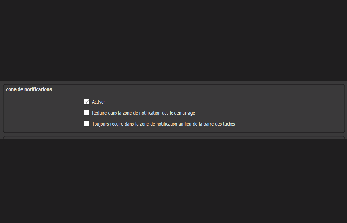 Siempre minimice en el área de notificación en lugar de en la barra de tareas