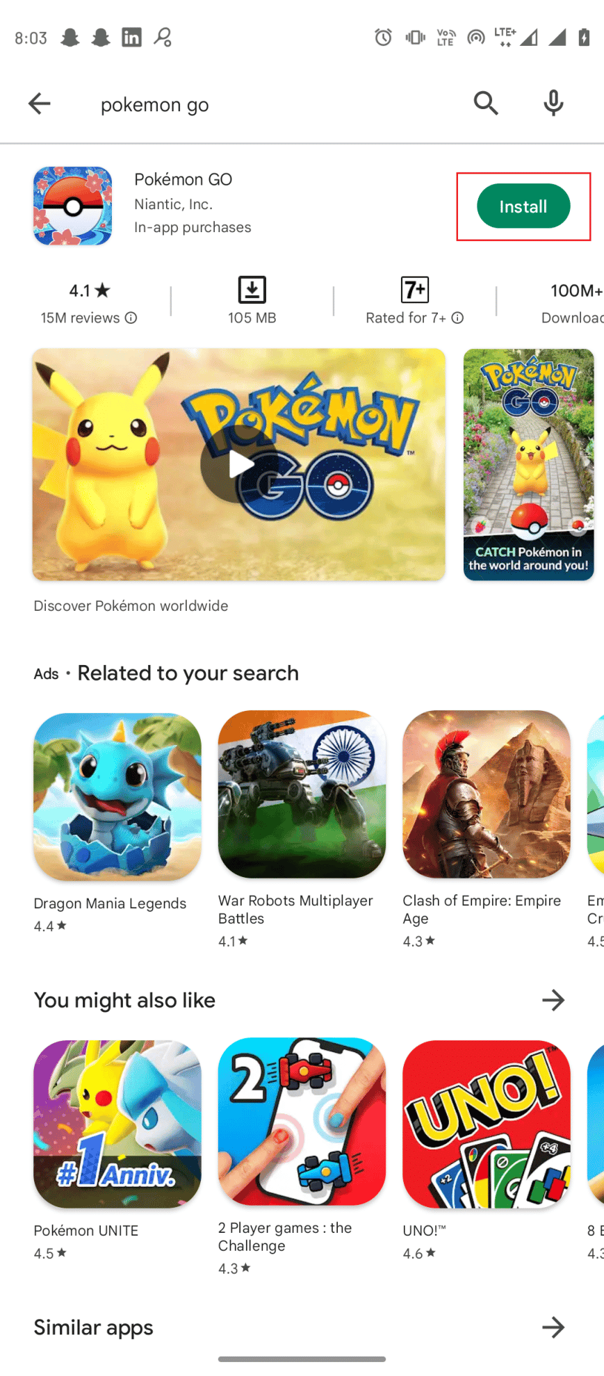 Seleccione el botón Instalar y espere a que finalice la instalación 