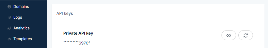 Encontrar la clave API de Mailgun.