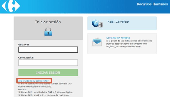 Como recuperar-la-contraseña-en-el-portal-de-Carrefour-paso-1