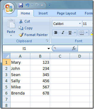 Excel datos en columnas