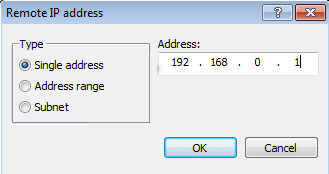 dirección IP remota