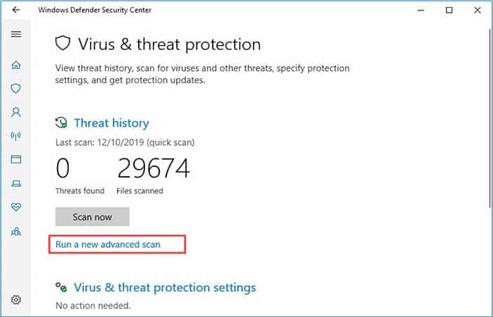 Busca de virus y malware