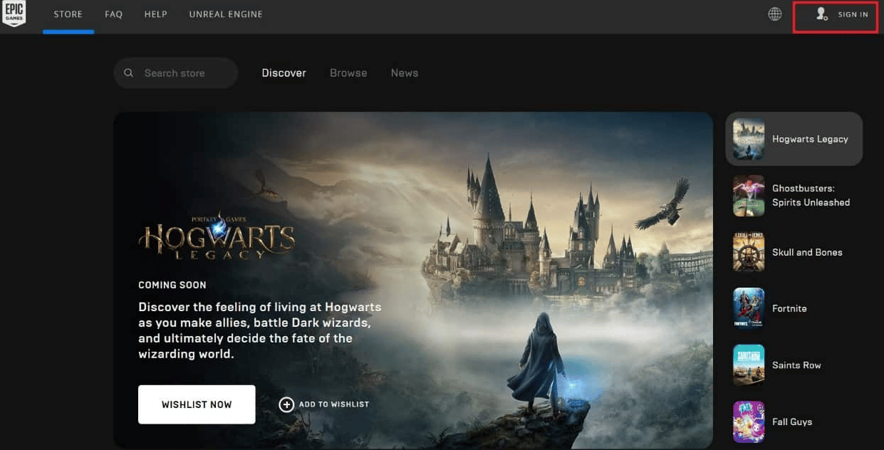 Haga clic en INICIAR SESIÓN en la esquina superior derecha |  Cómo cerrar sesión en Fortnite PS4