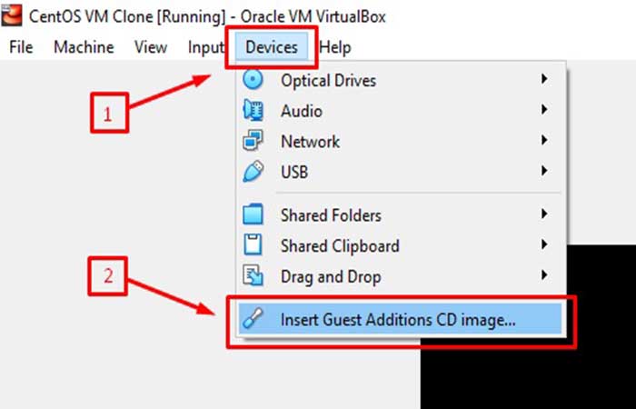 Instalación de la imagen de adición de invitados de VirtualBox