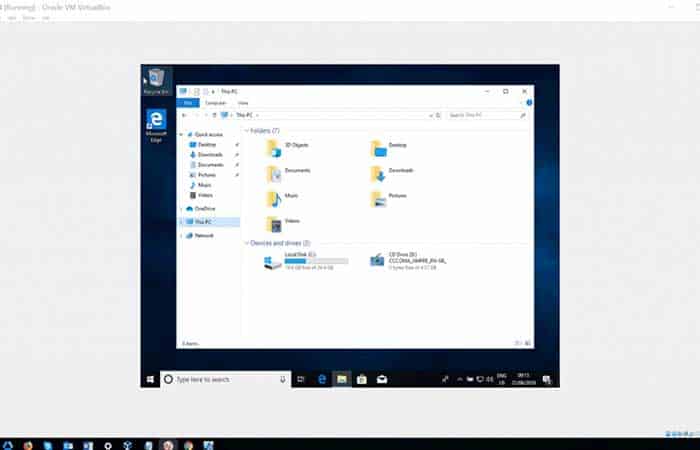 VirtualBox en pantalla completa para Windows 10
