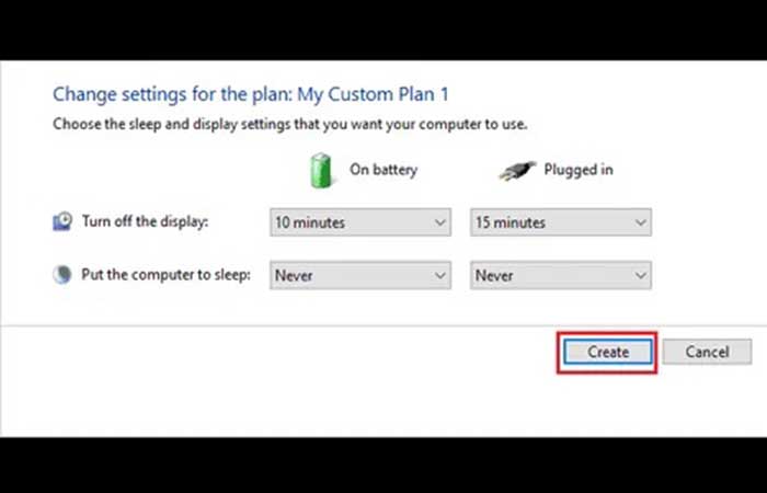 Configuración del plan de energía