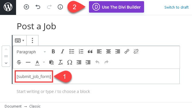 usa divi para crear un tablón de anuncios
