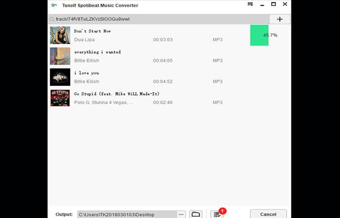 Convierte pistas de música de Spotify a MP3