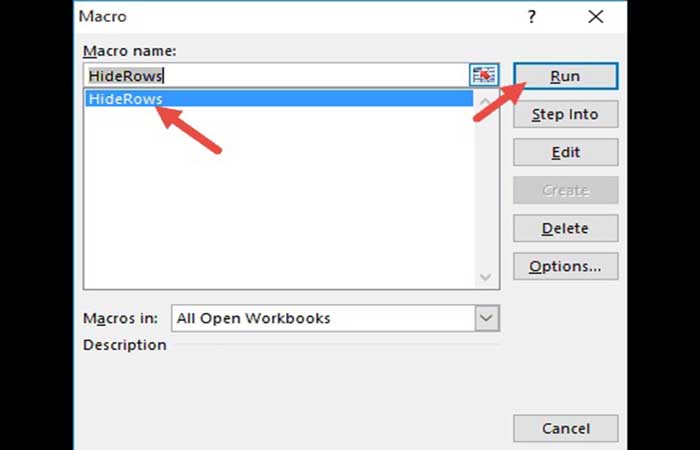 Ocultar filas en Excel