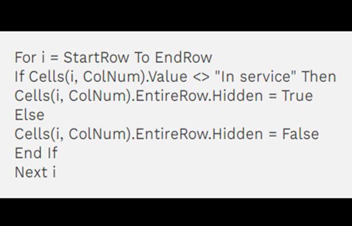 Ocultar filas en Excel