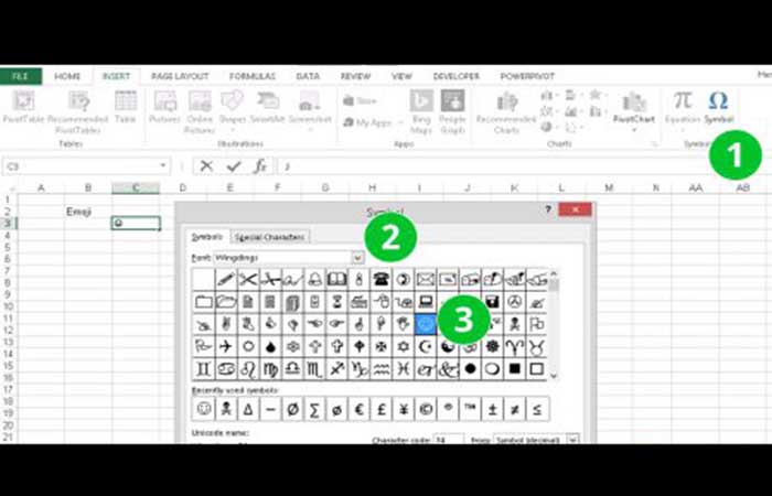 Insertar símbolos Wingdings