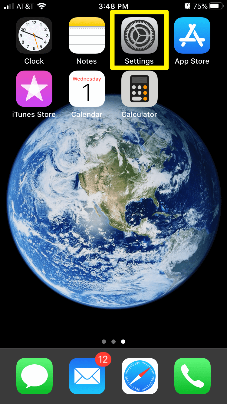 Abro la aplicación de configuración del iPhone.