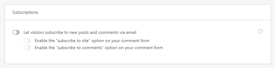 Habilitación de la suscripción por correo electrónico mediante Jetpack.