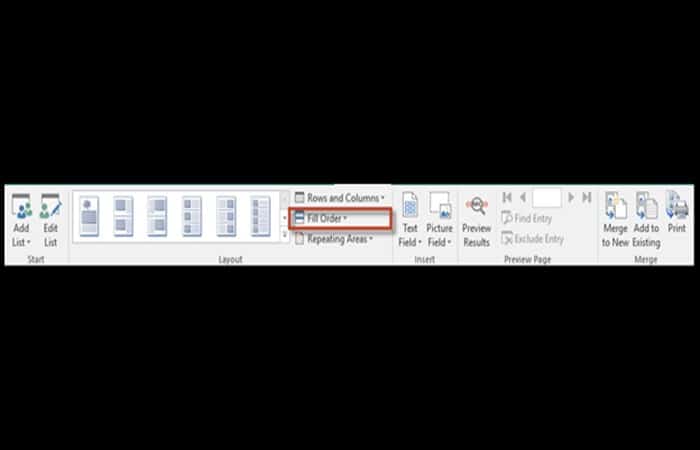 botón Filas y columnas