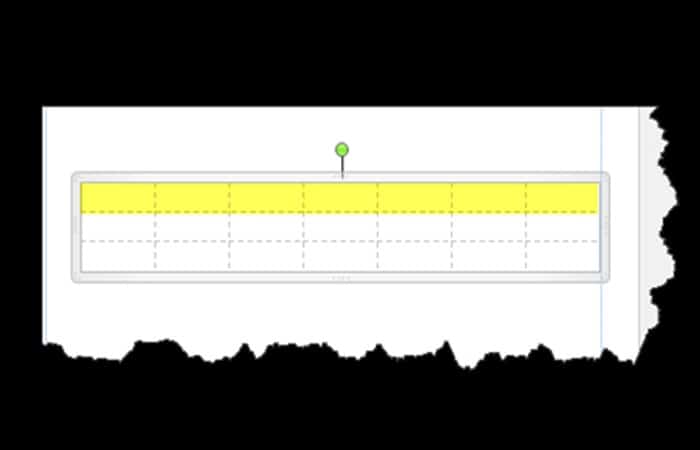 menú desplegable Tablas