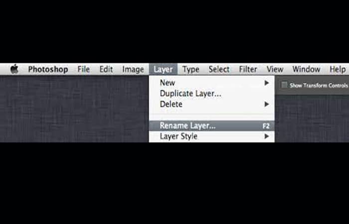Renombrar capa en Photoshop