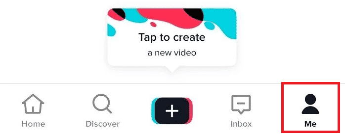 Toque el ícono Perfil en la esquina inferior derecha TikTok |  encontrar a alguien por nombre de usuario en TikTok