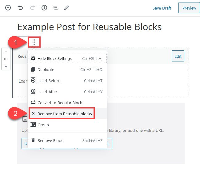 Bloques de WordPress reutilizables