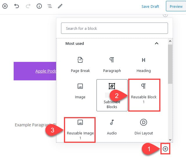 Bloques de WordPress reutilizables