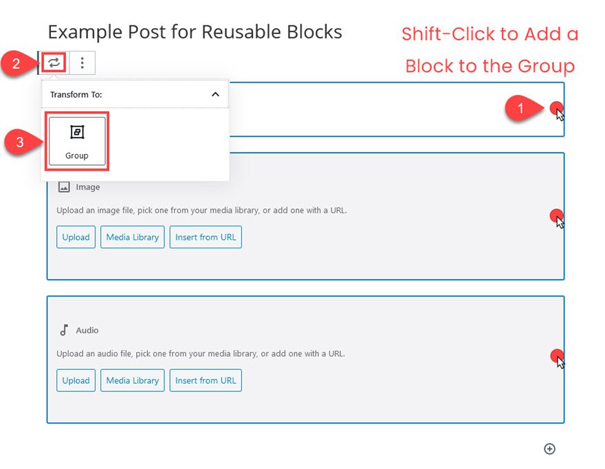 Bloques de WordPress reutilizables