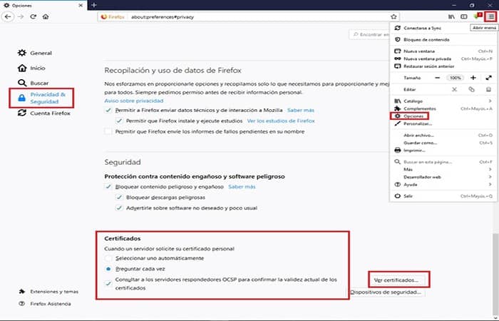 mostrar certificados