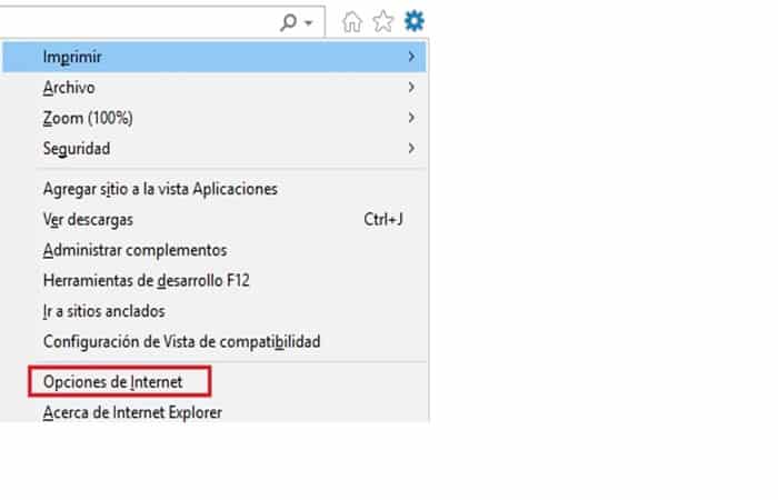 opciones de Internet