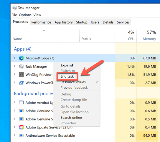 Windows 10でアプリを強制終了する方法