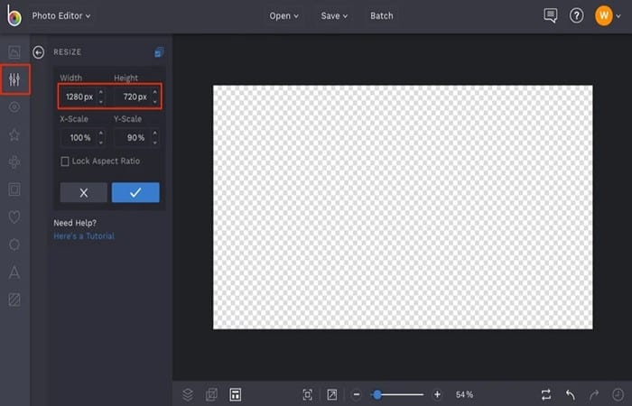 Cambiar tamaño del menú Editar