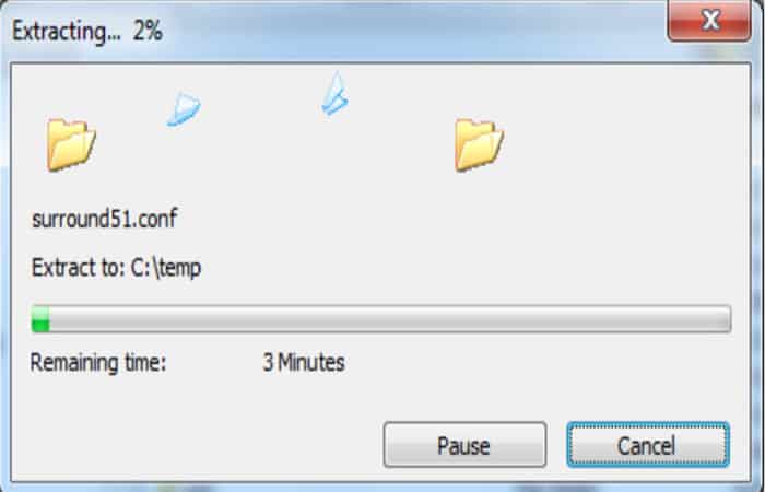 haga clic en Extraer