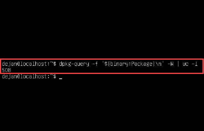 Contar paquetes instalados
