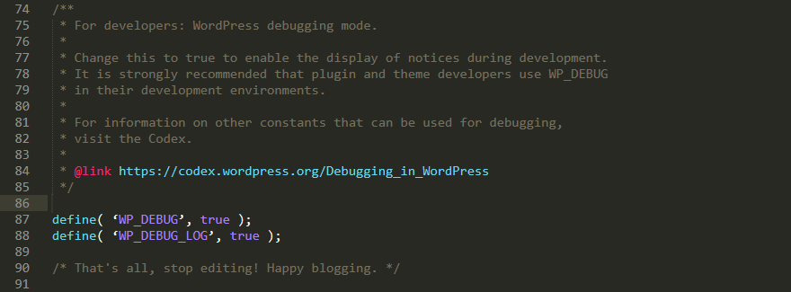Archivos de registro de WordPress