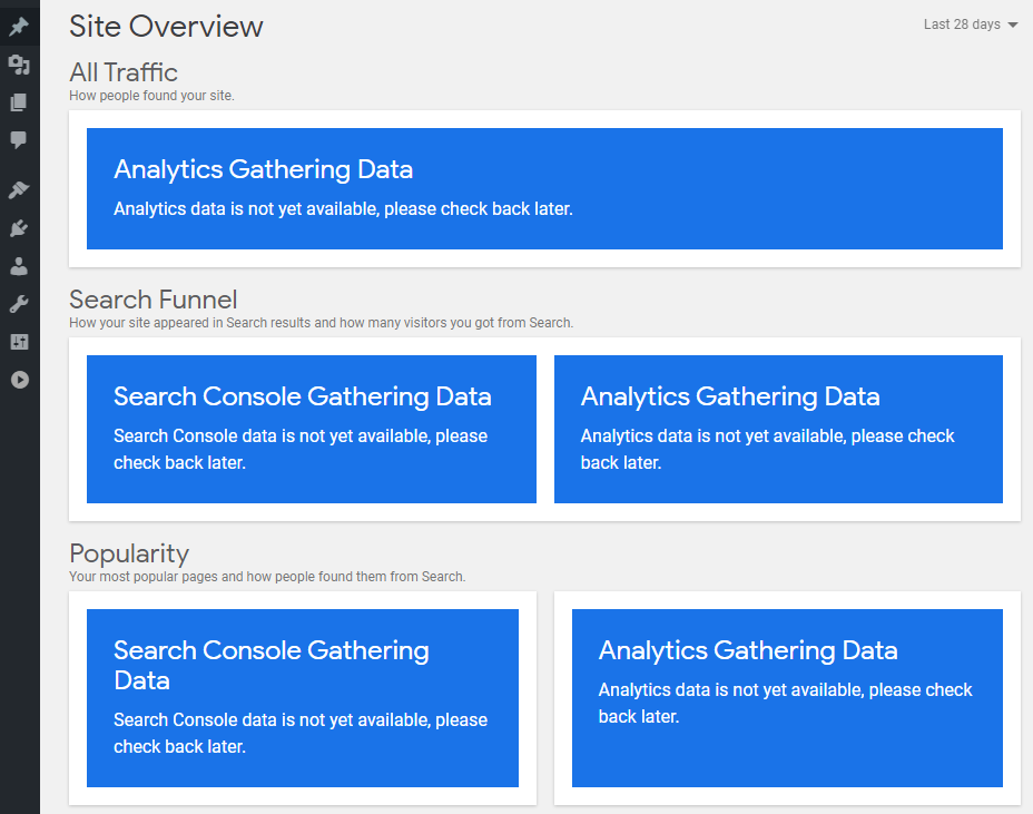 Pestaña Kit de sitio de Google.