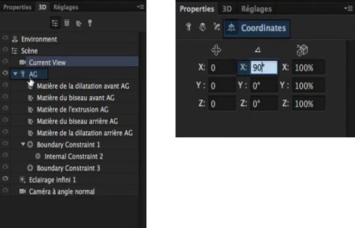 pestaña Coordenadas