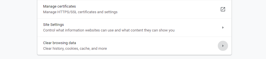 Borrar datos del navegador en Chrome.