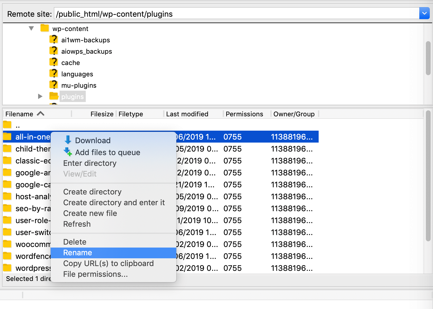 Deshabilite los complementos en FileZilla.