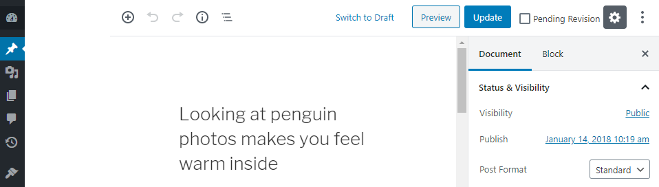 Opción de versión pendiente.