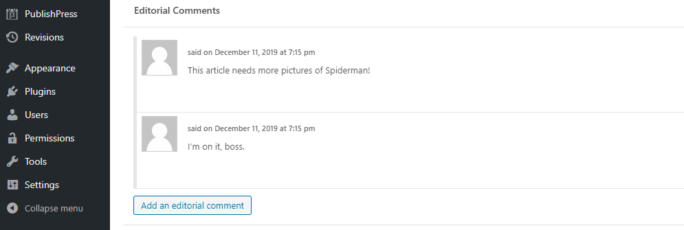 Algunos ejemplos de comentarios editoriales.