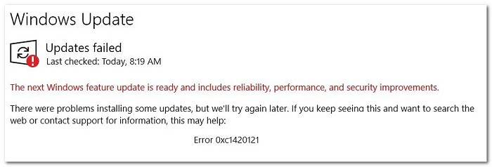 Error 0xc1420121
