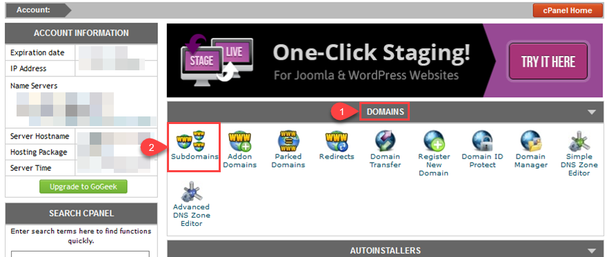 que es un subdominio