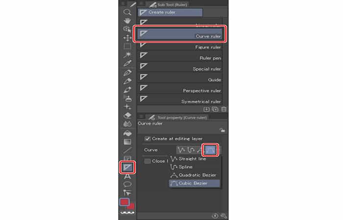 Regla> Regla curva, elige Cubic Bezier
