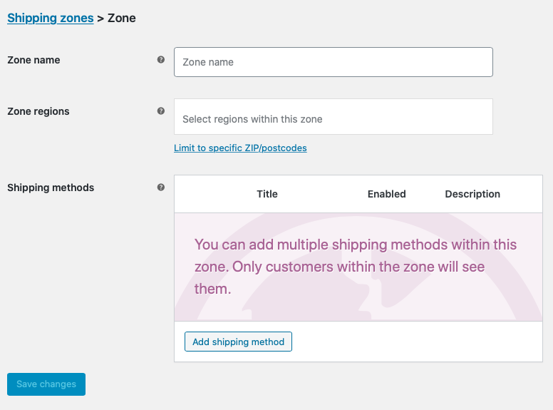 Envío de WooCommerce