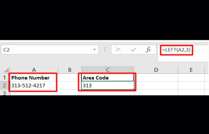Izquierda y derecha en Excel