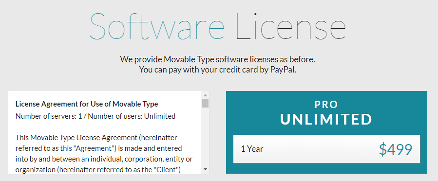 Licencia Movable Type Pro.