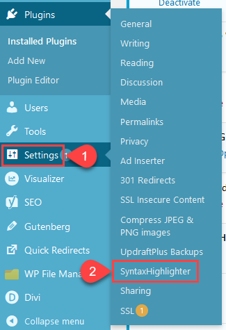 Fragmentos de código resaltados